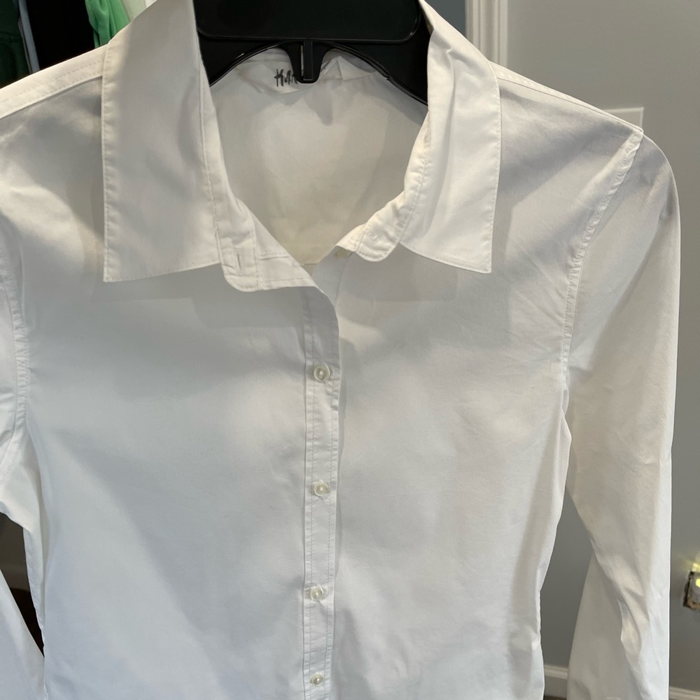 White shirt , wore one time , slim fit, they are 2 size 12-13 and 13-14 ,